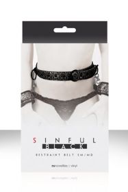 1231-13 Ремень на пояс Sinful Black Restraint Belt Small черный