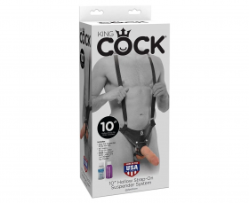 PD5641-21 Страпон система с насадкой фаллосом 10 Hollow Strap-On Suspender System