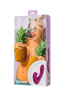 783050 Вибратор поворотный c вакуумной стимуляцией JOS Spinser, силикон, фиолетовый, 23 см