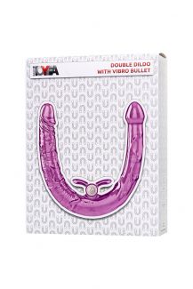 882023 ФАЛЛОИМИТАТОР ДВУСТОРОННИЙ С ВИБРОПУЛЕЙ TOYFA DOUBLE DILDO WITH VIBRO BULLET, TPR, ФИОЛЕТОВЫЙ