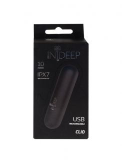 7705-03 ПЕРЕЗАРЯЖАЕМАЯ ВИБРОПУЛЯ INDEEP CLIO BLACK