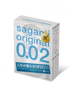 143256 Презервативы SAGAMI Original 002 полиуретановые EXTRA LUB 3шт