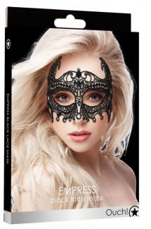 OU319BLK-OU321BLK Кружевная маска ручной работы на глаза Queen Black Lace Mask