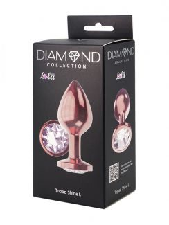 4021-02 АНАЛЬНАЯ ПРОБКА DIAMOND MOONSTONE SHINE L РОЗОВОЕ ЗОЛОТО