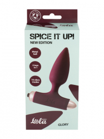 8015-03 Анальная пробка с вибрацией Spice it up New Edition Glory Wine red