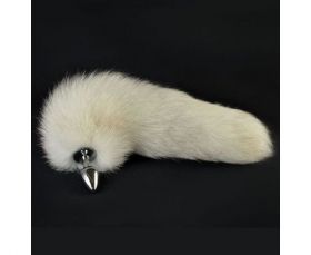 8043 Анальная пробка с хвостиком, 26 мм, никель