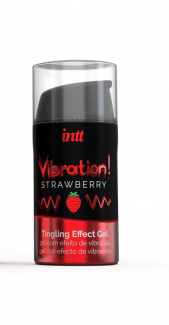 VIB0001 Жидкий интимный гель с эффектом вибрации Vibration! Strawberry - 15 мл. 
