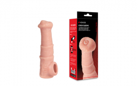 CS 011 M Насадка на фаллос с шариками и отверстием для мошонки COCK SLEEVE CS.010 Large