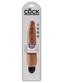 PD5524-22 Вибромассажер реалистик загорелый King Cock 9 Vibrating Stiffy Tan