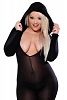 PD4721-08 Чулок на тело Midnight Prowler с капюшоном черный, Diva Size