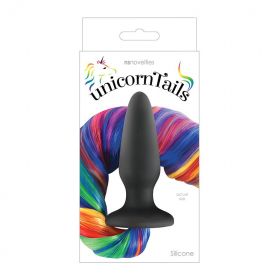 NSN-0509-29 Анальная пробка с радужным хвостом Unicorn Tails - Rainbow